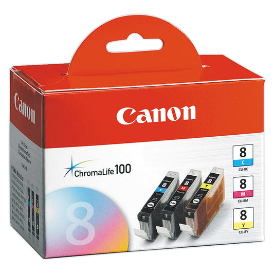 Canon CLI-8 3 Color Ink Tank Compatible to Pro9000, Pro9000 Mark II, iP6700D, iP6600D, iP5200R, iP5200, iP4200, iP4500, iP4300, iP3500 and iP3300,