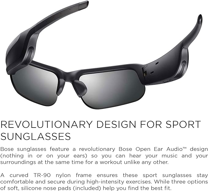 Bose Frames Tempo - Sports Audio Sunglasses with Polarized Lenses & Bluetooth Connectivity – Black
