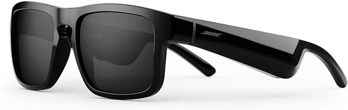 Bose Frames Tenor, Smart Glasses, Bluetooth Audio Sunglasses, with Open Ear Headphones, Rectangular, Black,